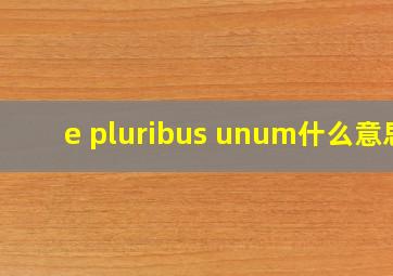 e pluribus unum什么意思